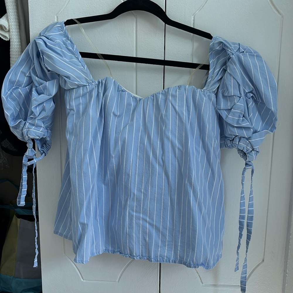 Charlotte Russe Striped Off The Shoulder Top